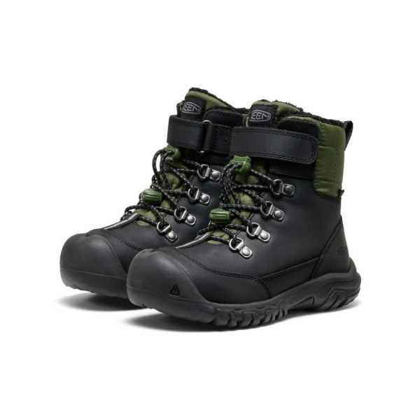 Little Kids' Kanibou Waterproof Winter Boot | Black/Bronze Green