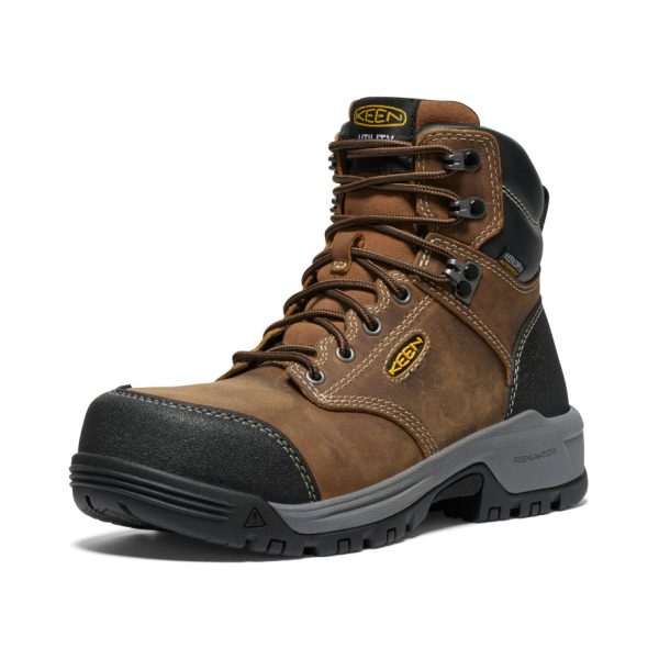Women's Evanston 6 Waterproof Boot (Carbon Toe) | Bison/Black